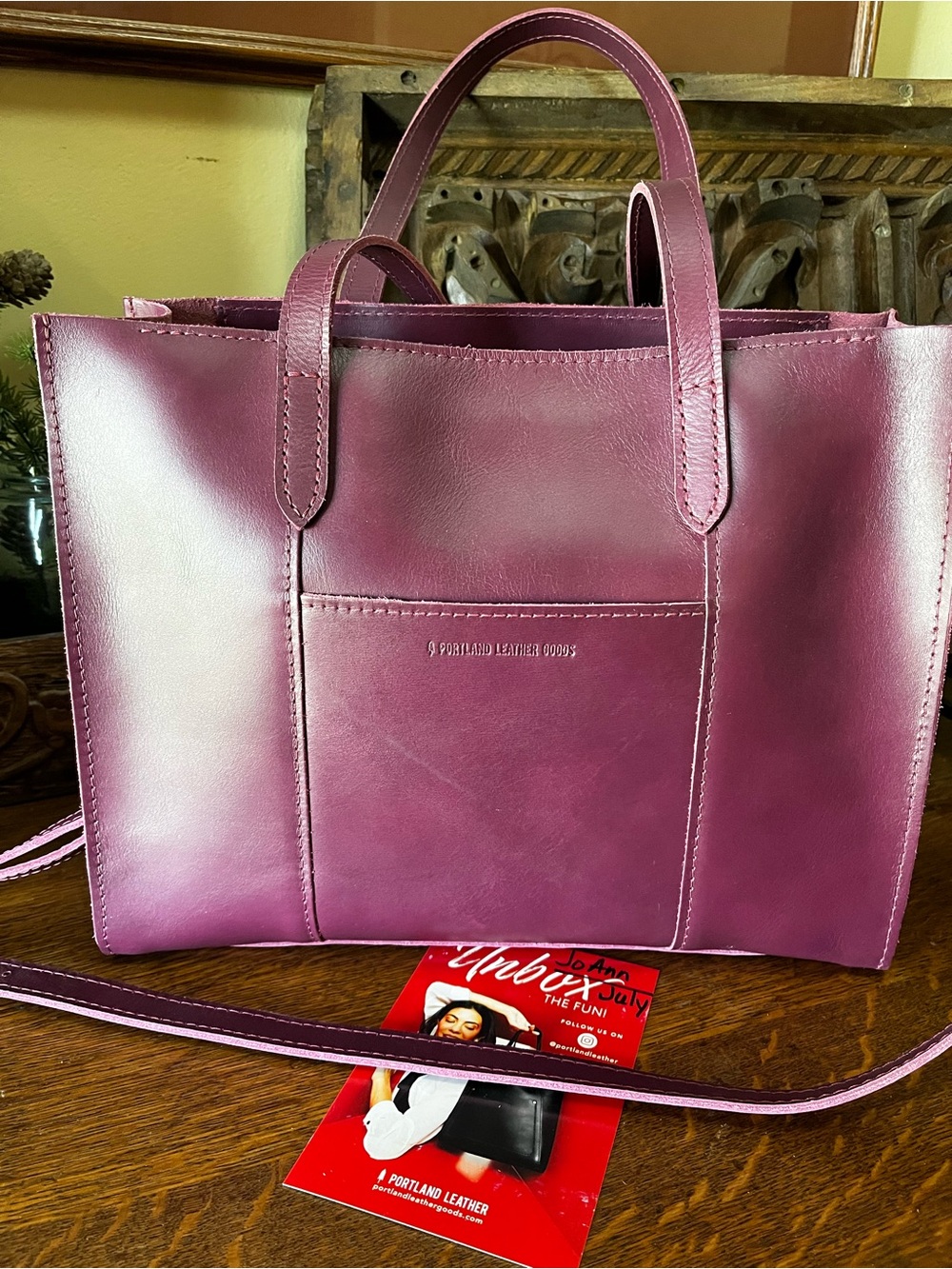 Portland Leather Lollipop E/W Lola Leather Tote Bag